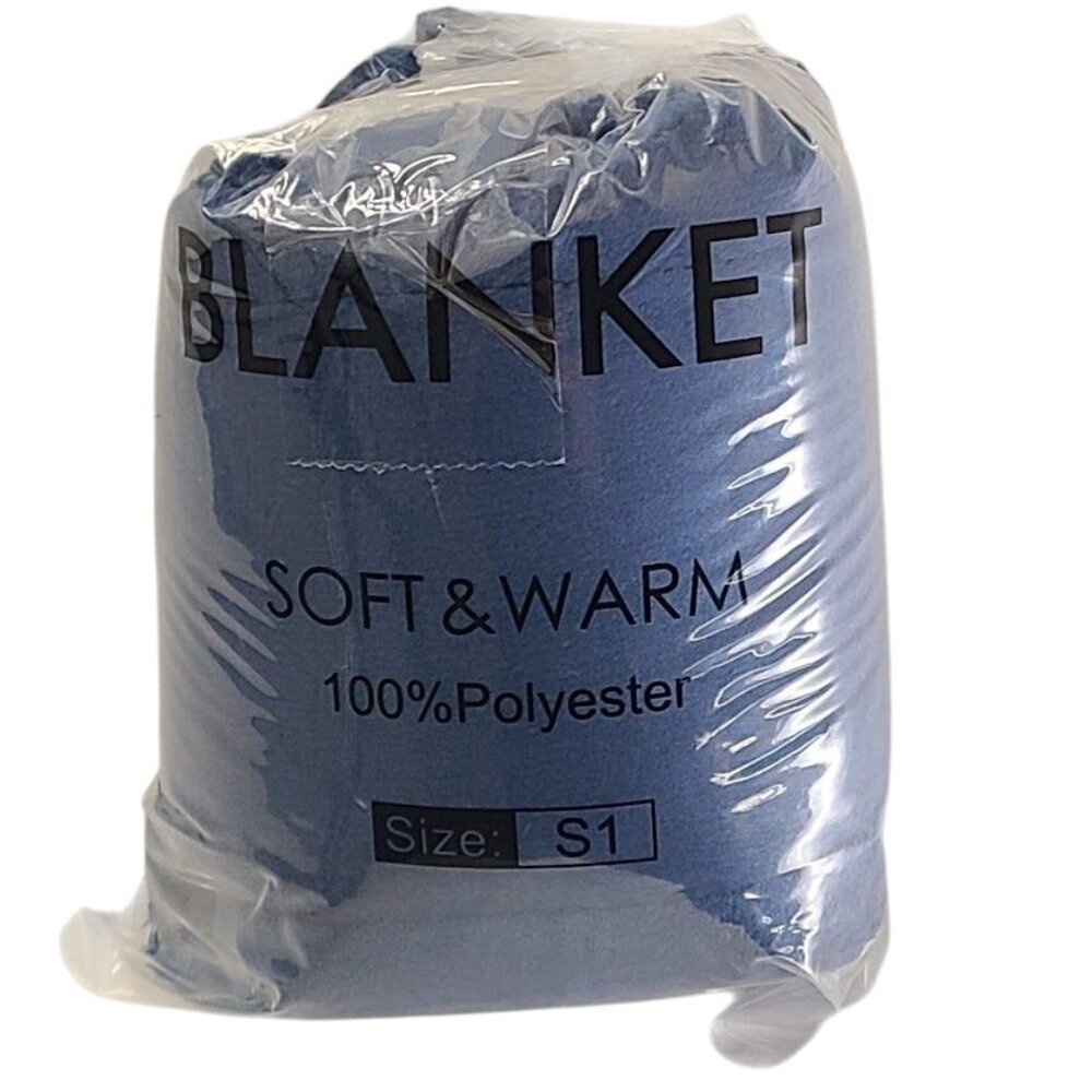 Sochow Blue Soft Warm Fleece Throw Blanket New Open Box Size S1 50x60